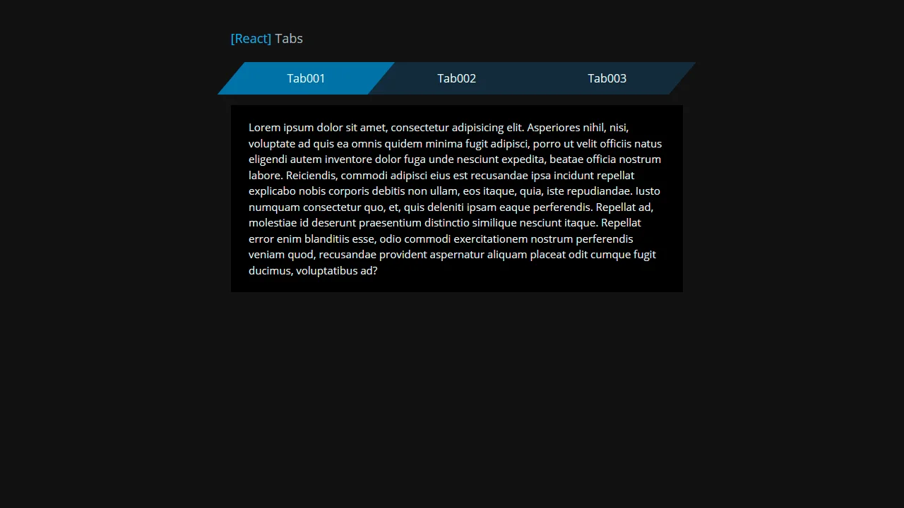 Collection of free React tab code examples