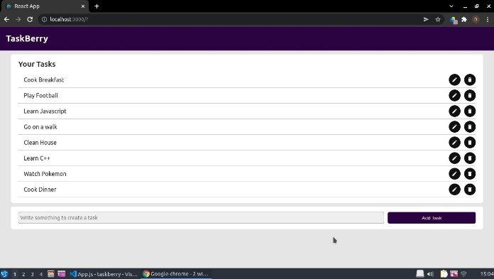 Taskberry: A simple react.js based task managing app