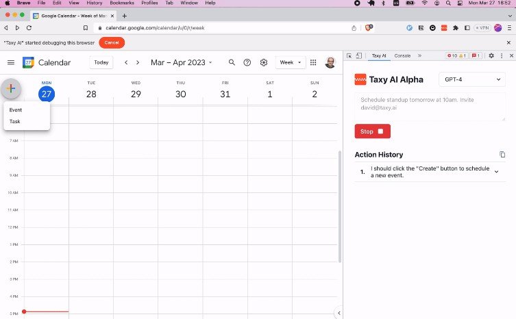 Taxy AI: uses GPT-4 to control your browser and perform repetitive actions on your behalf
