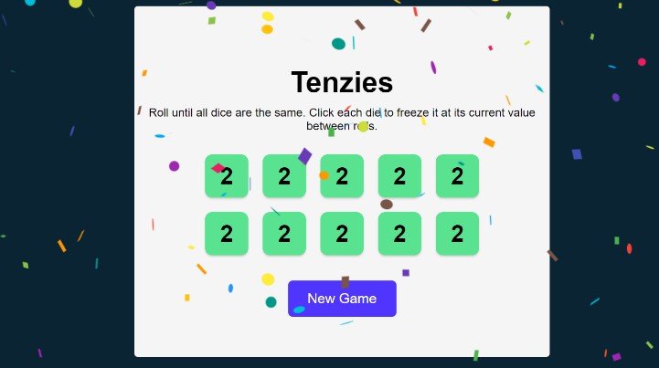 Tenzies Game using React.Js