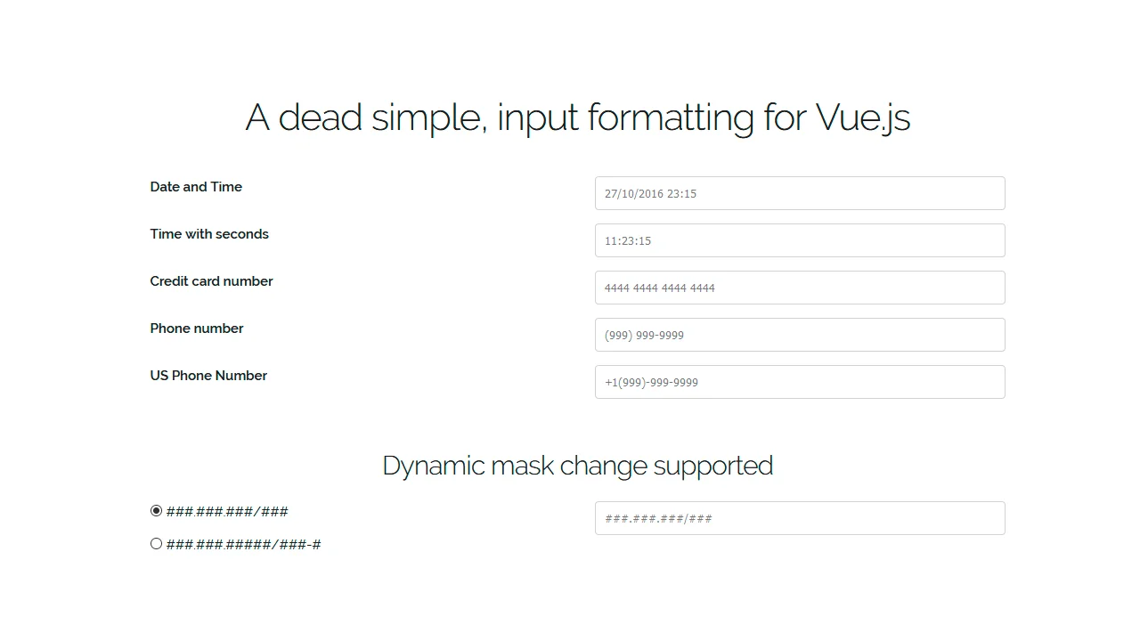 Vue Input Mask