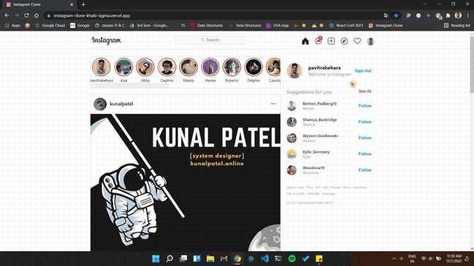 The clone of instagram made with Next.js & Firebase V9