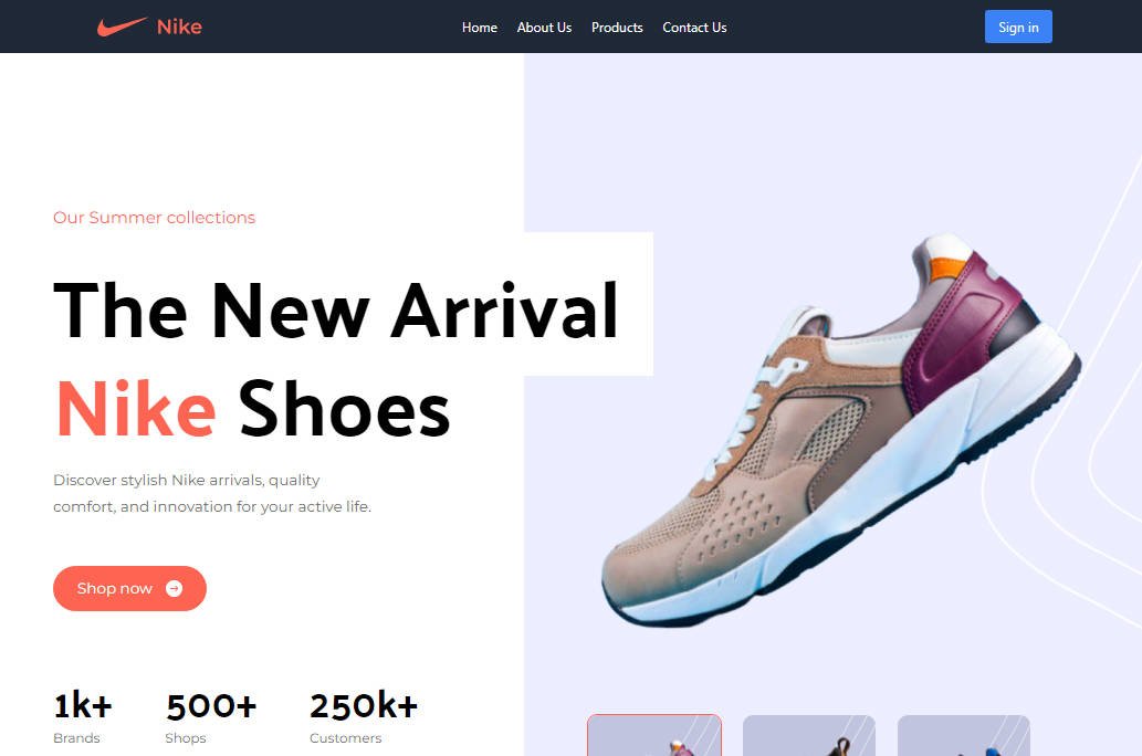 A fully responsive Nike Store App built using React.js