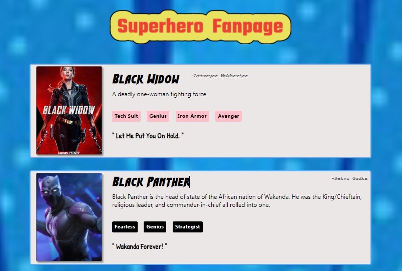 The Superhero fanpage built with react.js
