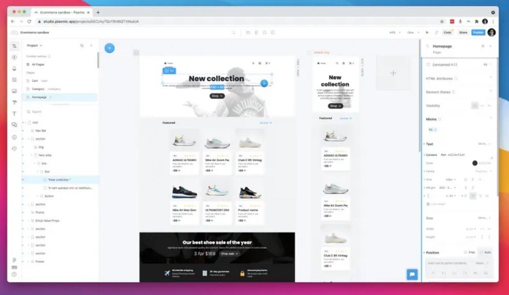 The visual web design tool and frontend builder that works with your codebase