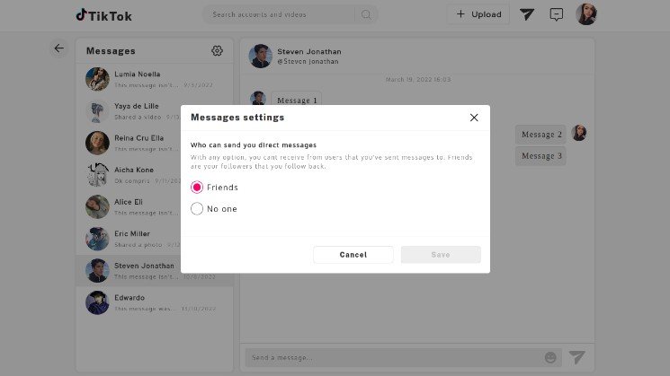 TikTok Chat Simulation App Built with React