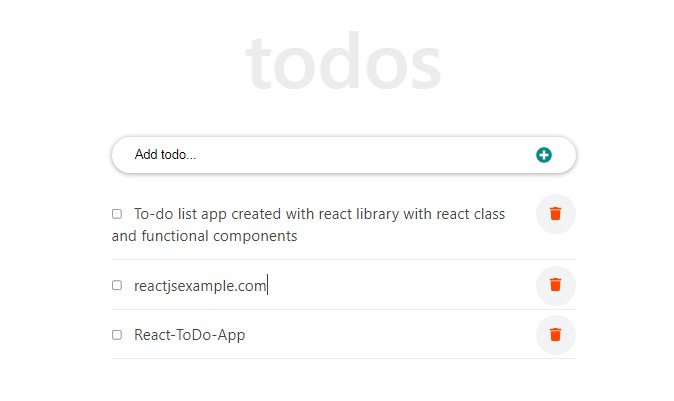 To-do list app created with react library with react class and functional components