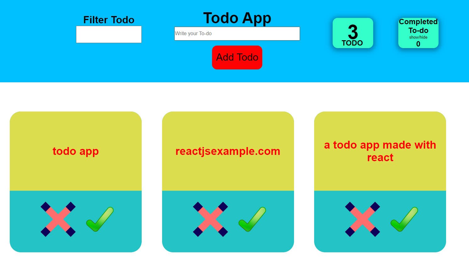 A TODO app made with React