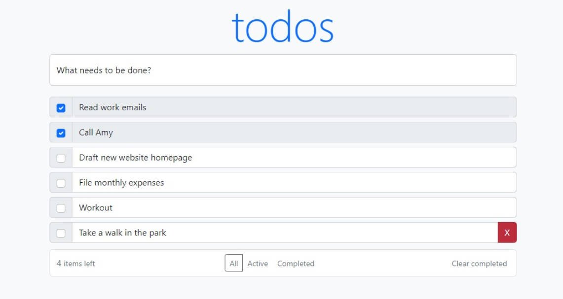 Todo application built with React (with hooks), Redux