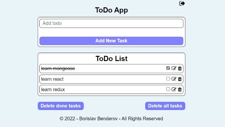 ToDo list application with React JS