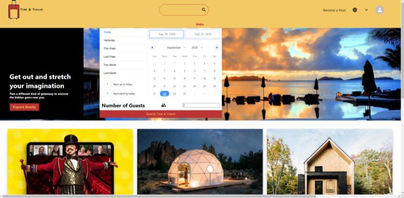 Trek and Travel application Created with React and Context API