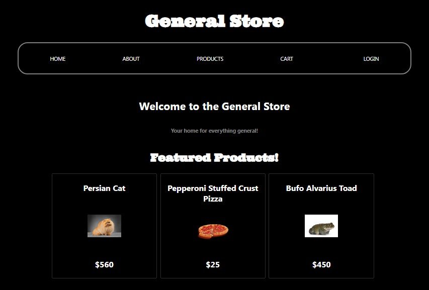 A General Store Web Application Using React