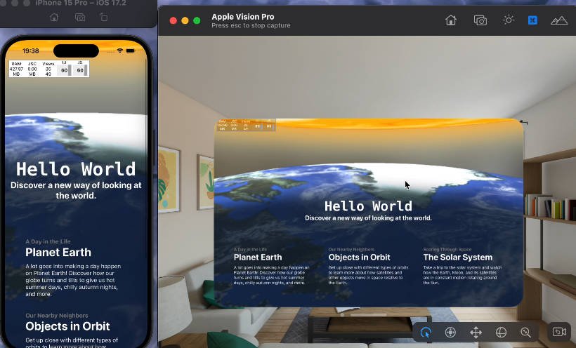 Universal App Example using React Native for Vision Pro and iPhone