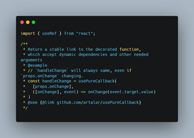 useCallback doing right for react