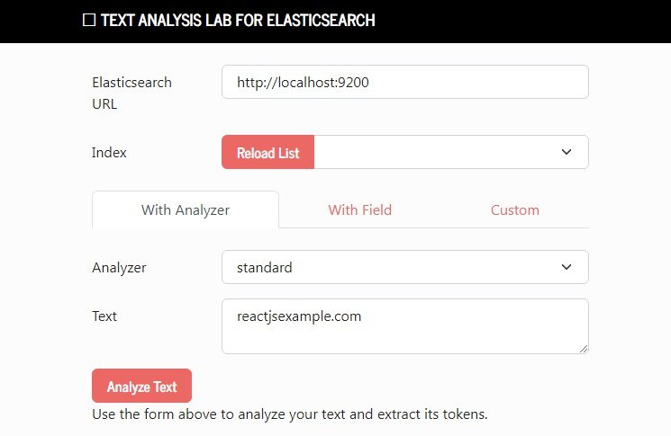 A graphical user interface for the Elasticsearch Analyze API
