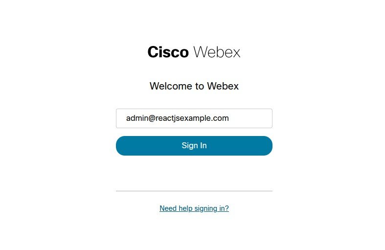 Webex Meeting Widget React Starter App
