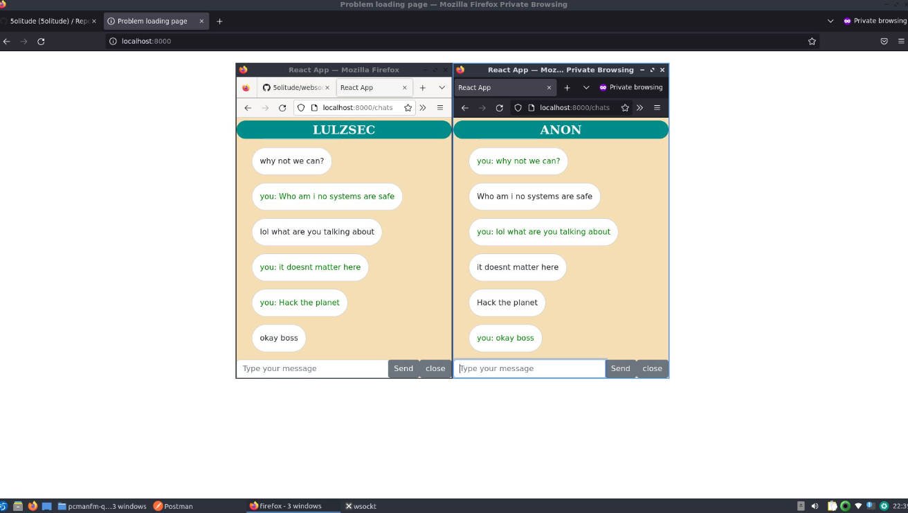 Websocket implementation using React and golang