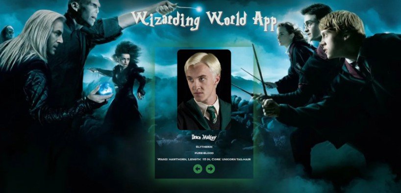 Wizarding World App using React