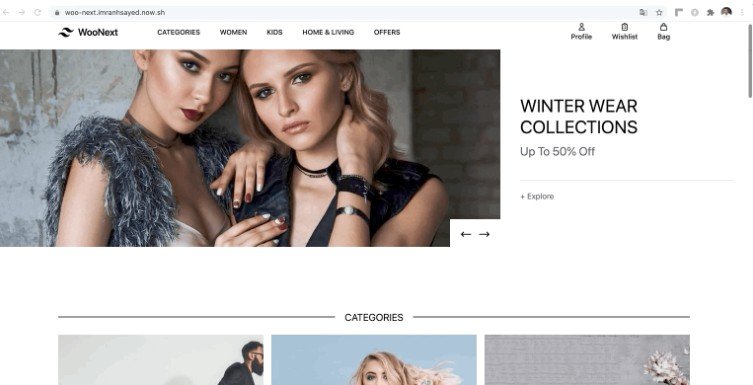 WooCommerce React CMS Theme built with NextJs Babel, Node, using GraphQL and Apollo Client