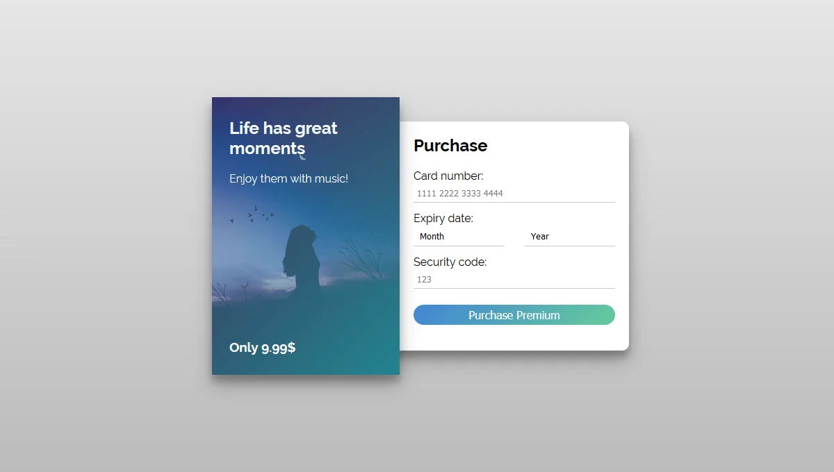 Credit Card Checkout Form