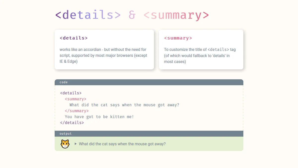 HTML5 Details & Summary