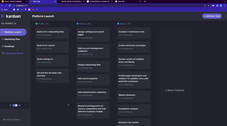 A kanban task management clone with react and tailwind and redux