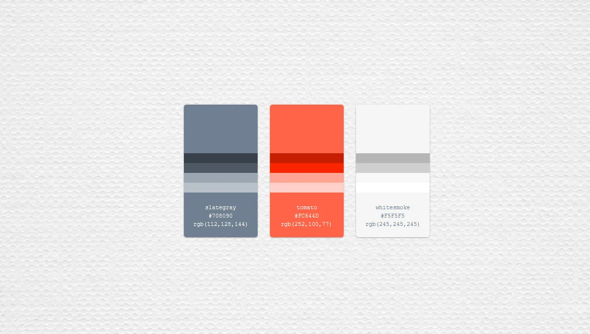 Collection of hand-picked free HTML and CSS color palette code examples