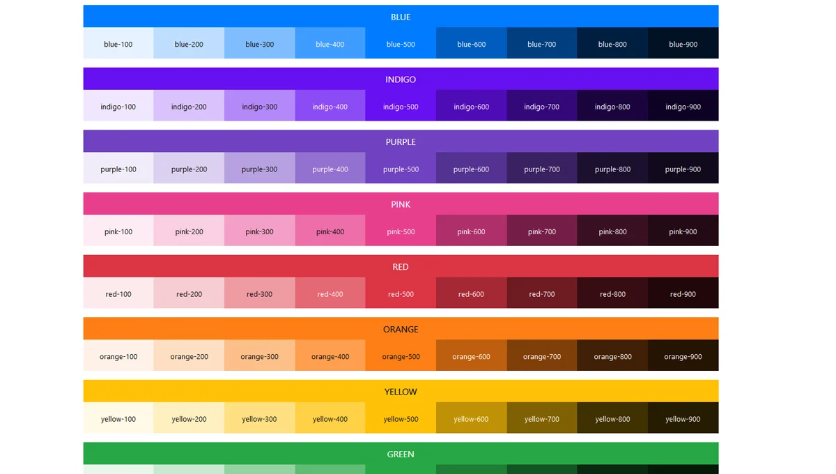 Bootstrap 4 Color Palette Generator. Including Color Variants